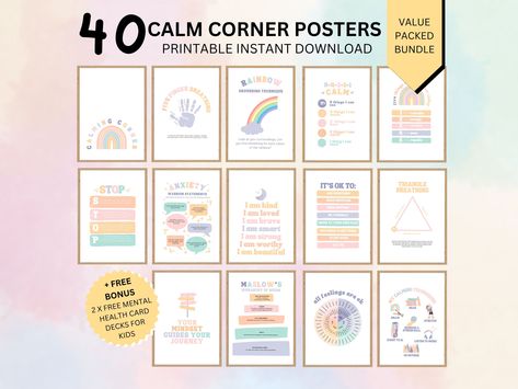 Calming Corner Posters, Corner Wall Art, Psychology Posters, Counseling Quotes, Calm Corner, Maslow's Hierarchy Of Needs, Calming Corner, Feelings Wheel, Feelings Chart