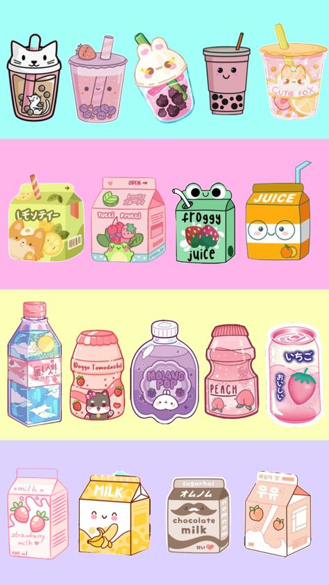 #kawaii #drinks #juice #milk #boba Cute Funny Drawings, Kawaii Drinks, Kawaii Boba, Drinks Juice, Boba Drink, Cute Food Drawings, Food Drawings, Funny Drawings, Cute Kawaii Drawings