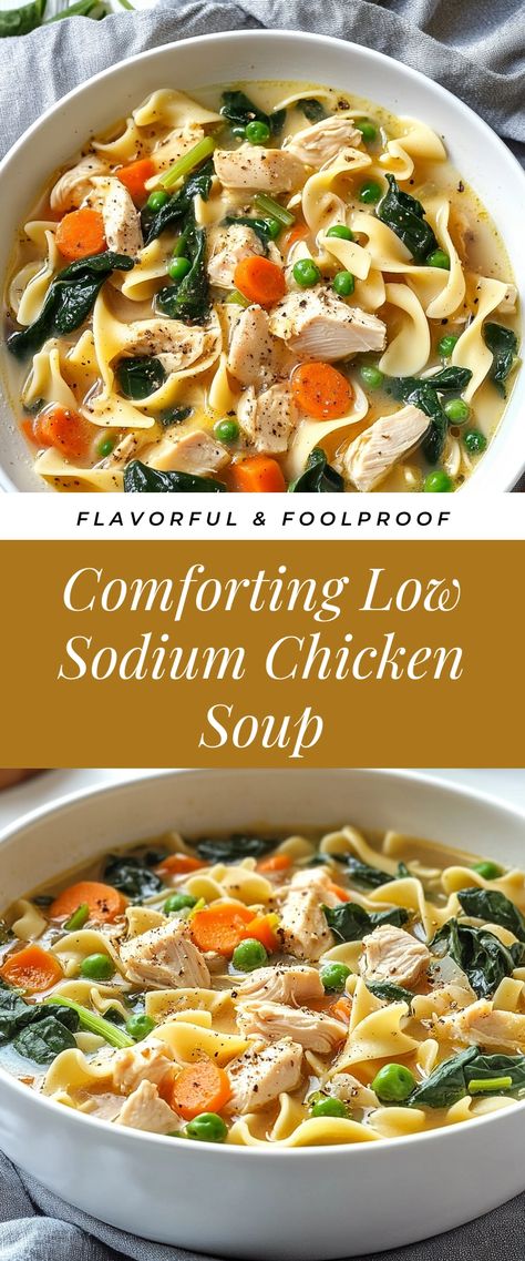 Image for Comforting Low Sodium Chicken Soup Low Sodium Chicken Soup Recipes, Heart Healthy Chicken Noodle Soup, Heart Healthy Soup Recipes Low Sodium, Soup When You Are Sick, Low Sodium Dinner Ideas, Low Cholesterol Soup Recipes, Best Soup For Sickness, Low Sodium Soup Recipe, Low Sodium Chicken Soup