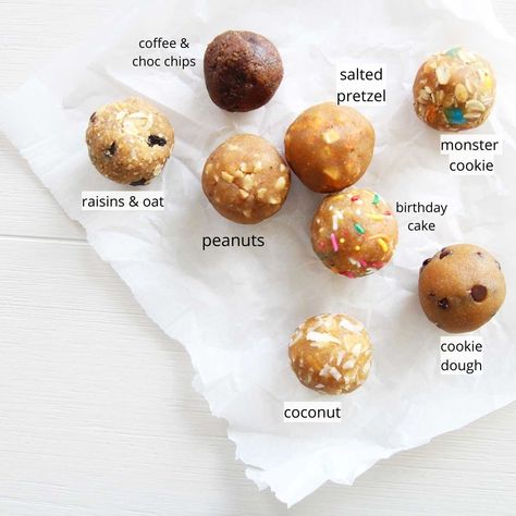 Some people make them sweet, others like them salty. That’s why I love a basic, easy protein ball recipe that can be tweaked to people’s taste buds’ preferences! This versatile collagen protein ball recipe is just that. The base of the recipe only requires 4 ingredients—collagen peptides protein powder, peanut butter, coconut flour and almond milk. Just mix and roll. Absolutely zero cooking skills are required. Collagen Peptides Protein Balls, Samoa Protein Balls, Protein Balls With Coconut Flour, Booster Juice Protein Balls Recipe, Coconut Flour Protein Balls, Matcha Protein Balls, Collagen Protein Balls, Collagen Peptides Recipes, Collagen Powder Recipes