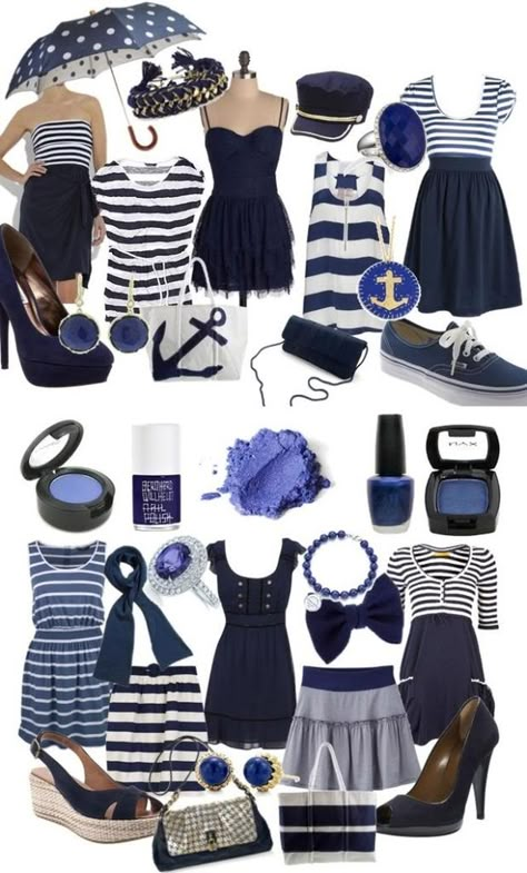 Nautical Theme Outfit, Nautical Outfits, Nautical Style, Sailing Outfit, Fashion Project, Mix Style, Nautical Fashion, Dinner Outfits, Navy Fashion