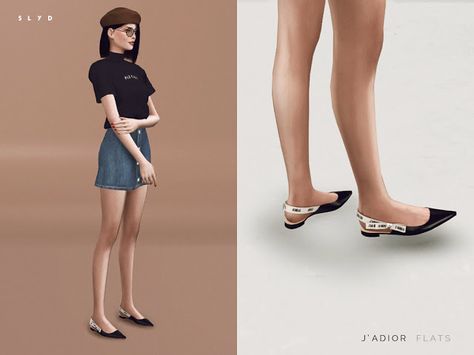 Sims 4 CC's - The Best: Dior J'ADIOR Slingback Flats by SLYD The Sims Resource Clothing, Sim4 Mods, Mods Ts4, Sims 4 Cas Mods, Cc Shoes, Sims 4 Cc Shoes, Sims 4 Cc Skin, Sims 4 Teen, Sims 4 Mm