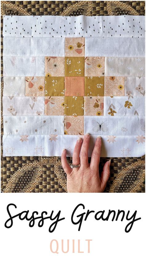 Southern Charm Quilts, Granny Square Quilt Block Free Pattern, Granny Square Quilt Pattern, Granny Quilt, Square Quilts, Beginner Quilting, Sharon Holland, Simple Quilts, Charm Quilts