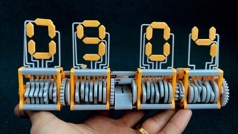 Cool Arduino Projects, Seven Segment Display, Mundane Objects, Unusual Clocks, Mechanical Clock, Clock Wallpaper, 3d Printing Diy, 3d Printer Diy, 3d Printed Metal