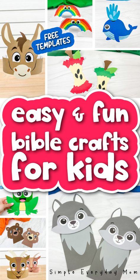 Easy Bible Crafts for Kids W/ Free PDF Templates God Has Plans For Me Craft, Good Samaritan Craft Free Printable, Obey God Craft Preschool, Faith Crafts For Kids Sunday School, Easy Bible Crafts For Kids, Bible Crafts For Toddlers, Preschool Bible Crafts Easy, Sunday School Crafts For Preschoolers, Christian Crafts For Kids Easy