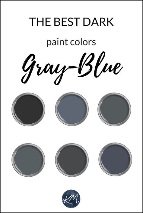 The Best DARK Gray-Blue Paint Colors - Kylie M Interiors Behr Dark Blue Gray Paint Colors, Dark Blue Paint Colors For Living Room, Charcoal Blue Vs Cyberspace, Best Dark Blue Gray Paint Colors, Dark Gray With Blue Undertones, Best Slate Blue Paint Color, Dark Blue Grey Paint Color, Moody Dark Blue Paint Colors, Best Moody Blue Paint Colors