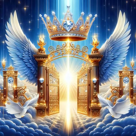 Heaven Is My Home, Heavenly Realm, Tor Design, Heaven Pictures, Heavenly Birthday, Gates Of Heaven, Christ Artwork, Heaven's Gate, Heaven Art