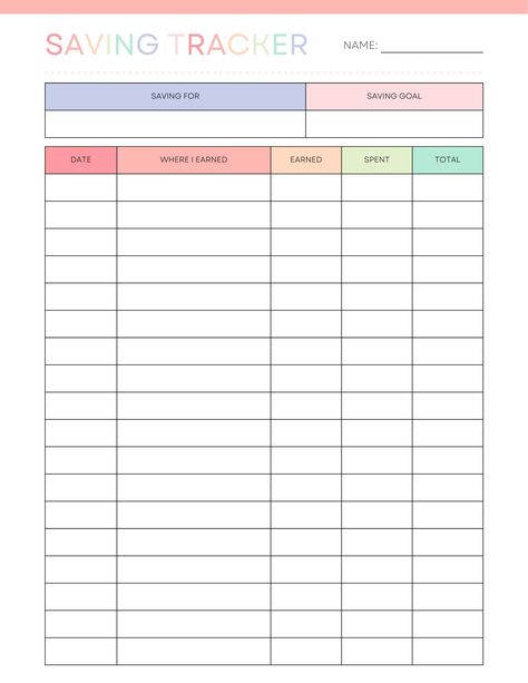 Saving Money Weekly, Kids Money Management, Planner For Kids, Kids Budget, Saving Money Chart, Savings Chart, Money Chart, Money Saving Methods, Money Saving Techniques