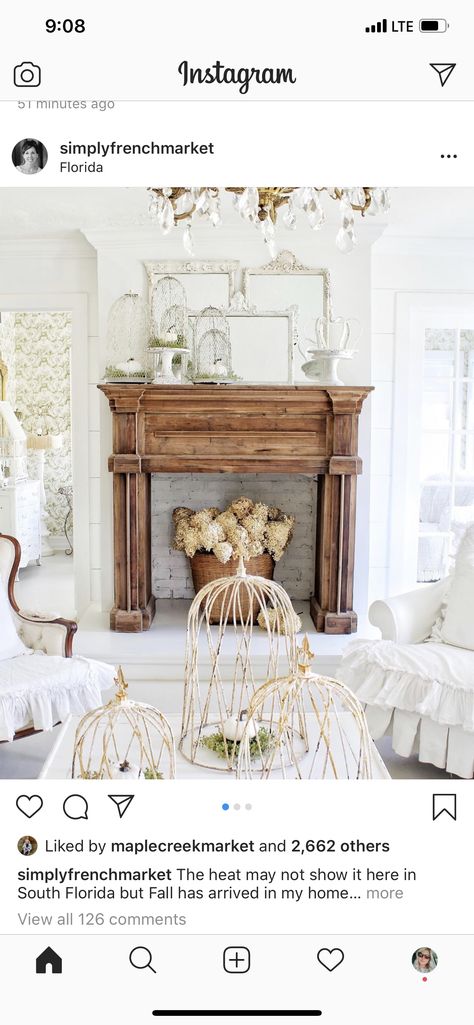 Faux Mantle, Faux Fireplaces, Faux Fireplace Mantels, Cottage Fireplace, Fireplace Inspiration, Fireplace Diy, French Vintage Decor, Faux Fireplace Diy, Fireplace Mantles