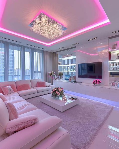 PINK 💕💫 Room Decor 🙂‍↔️ #explorepage✨ Pink House Interior, Preppy Zepeto, Ruang Tv, Bedroom Vibes, Girly Apartment Decor, Dream Life House, Bloxburg Ideas, Material Things, Dream Apartment Decor