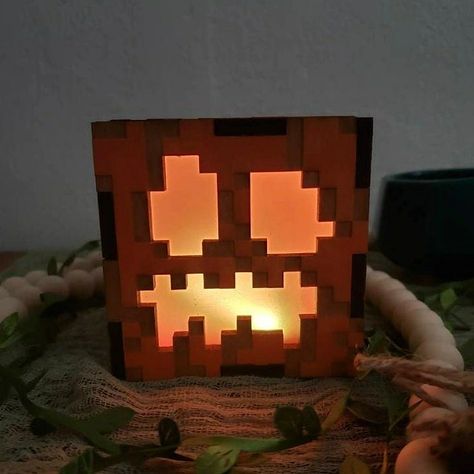 Beautiful Orange 3 toned wooden Jack-O-Lantern, Color changing, Touch Activated LED Lamp with Remote Jack O Lantern Diy, Minecraft Lamp, Diy Wooden Toys, Minecraft Pumpkin, Livingston Texas, Etsy Halloween, Diy Minecraft, Easy Pixel Art, Wooden Pumpkins