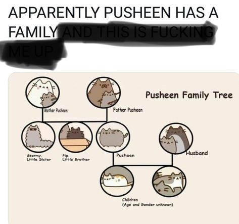 Pusheen Family Tree, Pusheen Family, Cat Kawaii, Pusheen Cat, Cheer Me Up, Cat Stuff, Pusheen, Family Tree, Fun Stuff