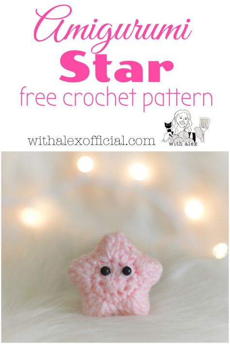 This Amigurumi (stuffed plush) star is a free crochet pattern and is easy to crochet and SO cute! Change the hook and yarn sizes to change the size of the Star.  #crochetstars #amigurumipattern #crochetpattern #freecrochetpattern Stuffed Star Crochet Pattern, Crochet Star Plush Pattern, Puff Star Crochet Pattern, Star Crochet Free Pattern, Crochet Puffy Star, Crochet Star Plush Pattern Free, Crochet Star Charm, Crochet Star Keychain Free Pattern, Amigurumi Star Free Pattern