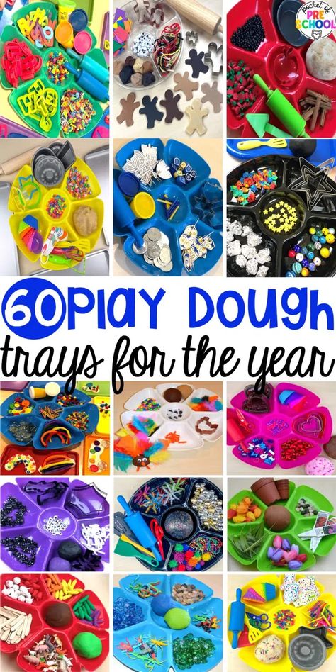 Playdough Activities For Preschoolers, Play Doh Tray, Play Doh Activities For Toddlers, Playdough Center Preschool, Play Dough Activities Kindergarten, Play Based Preschool Activities, Play Dough Station Ideas, Preschool Playdough Activities, Playdoh Tray