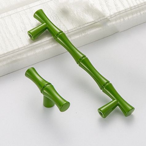 Floral Handles Drawer Pulls Hardware Cabinet Doors Bamboo Joint | eBay Bamboo Drawer Pulls, Bamboo Cabinet, Furniture Hardware Drawer Pulls, Green Cabinet, Bamboo Cabinets, Gold Drawer Pulls, Dresser Knobs And Pulls, Vintage Drawer, Kitchen Door Handles