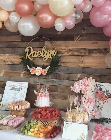 Kids Dessert Table, Summer Dessert Table, Dessert Table Birthday Party, 18th Birthday Party Themes, Dessert Table Birthday, Cake Table Birthday, Boho Birthday Party, 1st Birthday Party For Girls, Birthday Party Desserts