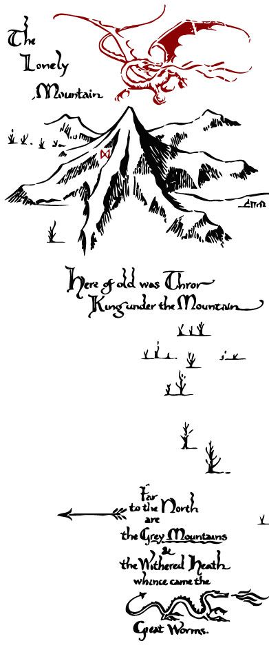 Tolkien's Thror Map. That would make a great chest/back tattoo Hobbit Map Tattoo, Thorin Map, Map Of Middle Earth Tattoo, Middle Earth Tattoo Ideas, Lotr Map Tattoo, Middle Earth Map Tattoo, Lotr Map, The Hobbit Map, Tolkien Map