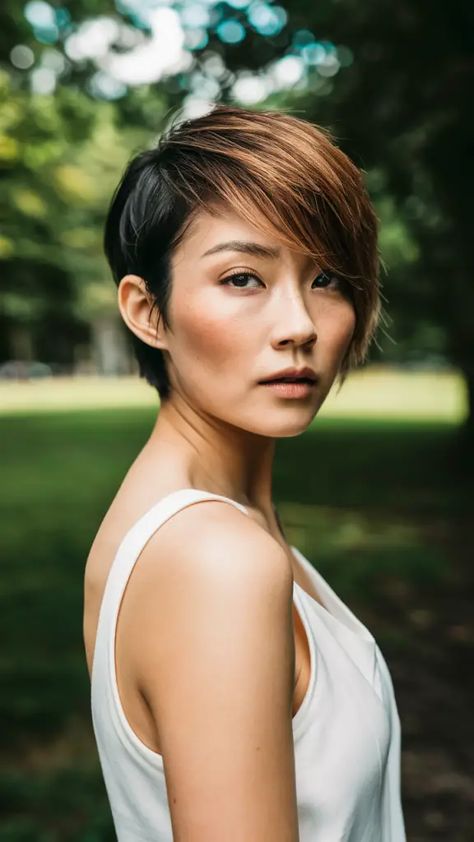 59 Pixie Haircuts: Stylish, Bold, and Modern Cuts for Every Face Shape and Hair Type Asian Short Pixie Haircut, Filipino Pixie Haircut, Asian Pixie Haircut, Asian Pixie Cut, Asian Pixie, Shaved Sides Pixie, Color Streaks, Pixie Bob Haircut, Asymmetrical Pixie