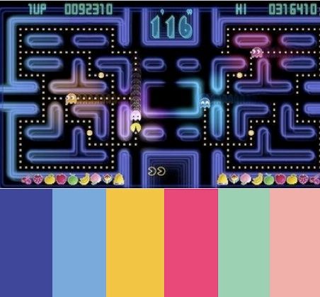 Video game color palettes Pac-Man Championship Edition (2007) Super Street Fighter, Magic 8 Ball, Shadow Of The Colossus, Pokémon Black And White, Black Pokemon, Final Fantasy X, Pac Man, Color Street, Color Pallets