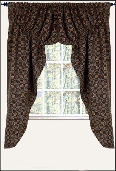 New Primitive 57" Black Mustard LOVERS KNOT COVERLET PRAIRIE CURTAIN Window Swag #Country Window Swags, Primitive Decor Ideas, Primitive Curtains, Black Kitchen Table, Colonial Home Decor, Primitive Bedroom, Swag Curtains, Primitive Lighting, Curtains Ideas