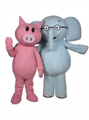 Elephant & Piggie Mascot Costume Character Mascot Rental  available for promotional use at schools, libraries, and bookstores. Childrens Book Character Costumes, Piggie And Elephant, Elephant Costume, Elephant And Piggie, Childrens Book Characters, Book Character Day, Elephant Costumes, Children's Book Characters, Book Character Costumes