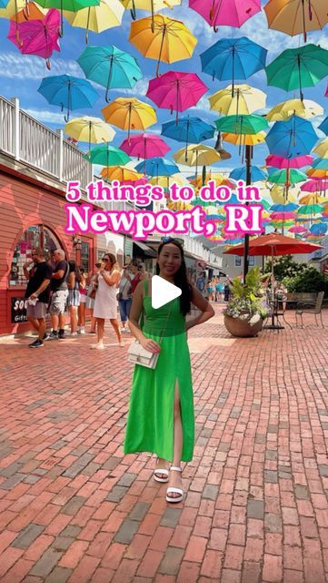 sami | new england experiences & travels on Instagram: "📌🌊🌅 save this👇🏼 for things to do in Newport, Rhode Island! It’s great for a summer day trip or a weekend stay  1️⃣ The Umbrella Sky @ Brick Marketplace is a different color theme this year; pink, red, yellow, orange! 2️⃣ There are different boat ride or sailing companies to choose from, the one in this video is the Aquidneck from Sightsailing of Newport ($47/person) 3️⃣ It’s a ~3.5 mile Cliff Walk, with different entrances, public restrooms are available by the Forty Steps but be prepared to wait in line on weekends 4️⃣ There are so many ice cream spots, just pick one! 5️⃣ The sunset is pretty beautiful anywhere you are whether it’s by the wharf, shopping by the water, or driving over the Claiborne Pell Newport Bridge  Follow @sa Newport Rhode Island Outfits, Island Outfit, Public Restroom, Newport Rhode Island, Boat Ride, Newport Ri, Waiting In Line, Color Theme, Summer Day