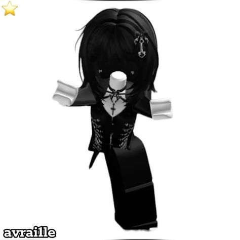 Evade Girl Avatar, Roblox Avatars Female, Black Avatar, Roblox Oc, Skins Roblox, Emo Fits, Roblox Emo Outfits, Mc Skins, Aesthetic Emo