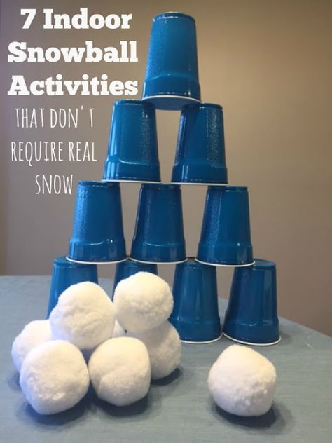 Snowball Games, Classroom Christmas Party, Indoor Snowballs, Indoor Birthday Parties, Toddler Party Games, Carnival Games For Kids, Indoor Birthday, Indoor Activities For Toddlers, Outdoor Fun For Kids