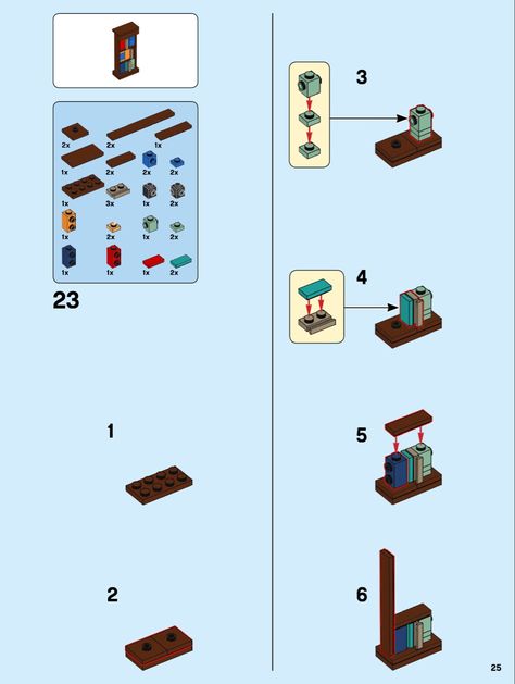 Lego Bookshelf, Lego Bookshop, Lego Creations Instructions, Lego Blueprint, Easy Lego Creations, Lego Furniture, Lego Hogwarts, Lego Accessories, Lego Challenge