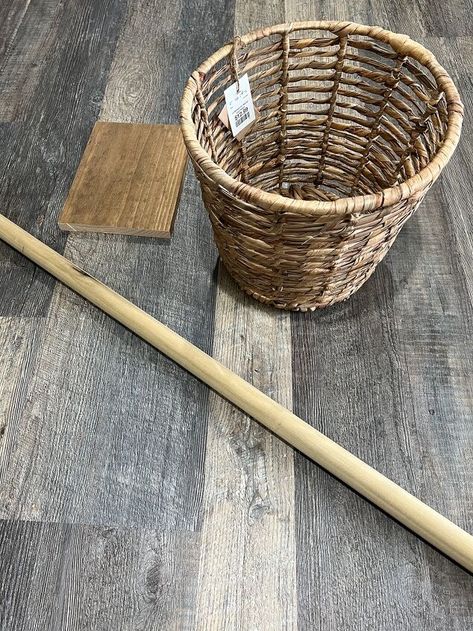 On a recent trip to Homegoods, I saw basket plant stands that I thought would be a great addition to a little corner by our buffet. The baskets weren’t really the tone/color I liked and also by looking at them they looked really easy for something that could be a DIY.They were around $40 and I knew I could do it for cheaper. While walking the aisles I found a cute basket with a tone and size that would work to DIY my own plant stand. Bingo and only $12.99! The only thing I needed now… Basket Plant Stand, Diy Wicker Basket, Hanging Basket Stand, Basket Upcycle, Hanging Wicker Baskets, Cute Basket, Basket Plant, Painted Baskets, Basket Uses