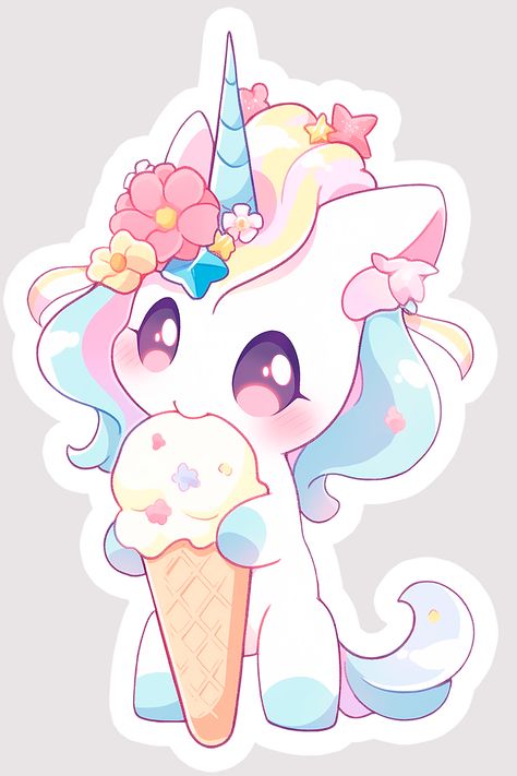 Cute Sticker Pictures, Unicorn Pictures Cute, Unicorns Drawing, Unicorn Magic, Unicorn Drawings, Unicorn Cartoon, Pink Cute Stickers, Cute Unicorn Drawing, Unicornio Cute