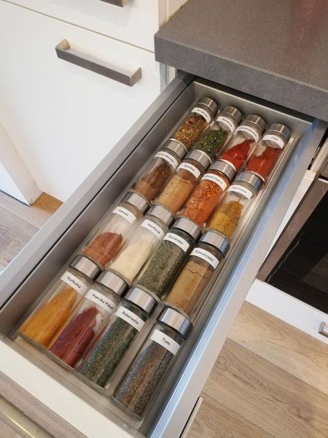 Organized Spices, Ikea Spice Jars, Dresser Drawer Slides, Baby Drawer Organization, Messy Drawer, Nursery Drawer Organization, Dresser Drawer Organization, Bedroom Organization Storage, Makeup Drawer Organization