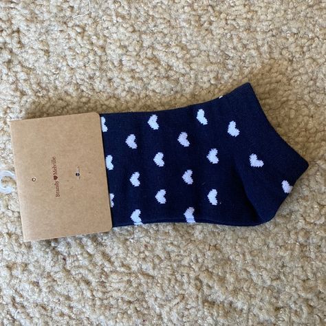 Soft, Navy Ankle Socks With White Hearts. All Accessories Are Final Sale. Fabrics: 80% Cotton, 20% Spandex Measurements: One Size Made In: Vietnam Cute Socks Ankle, Brandy Melville Socks, Indie Socks, Fun Ankle Socks, Black Leg Warmers, Everyday Fits, Trendy Socks, Ruffled Socks, Heart Socks