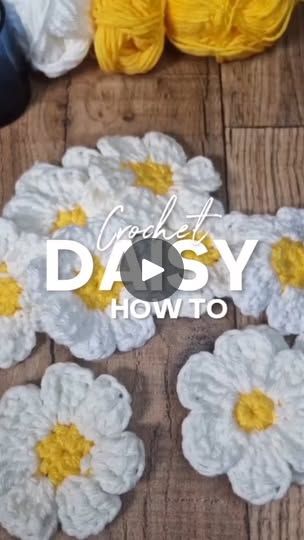 Crochet Animals Free Patterns Easy Video Tutorials, Crochet Daisy Pattern Free, June Crafts, Easy Knit Hat, Xmas Projects, Mini Tutorial, Crochet Animals Free Patterns, Crochet Plant, Crochet Daisy