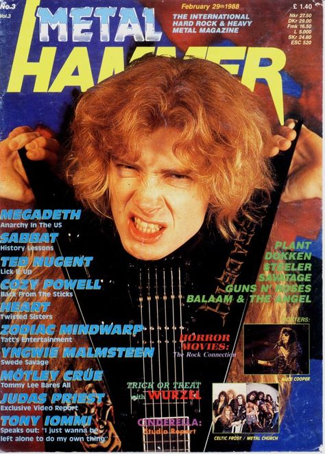 Metal Hammer Magazine, Dave Mustaine, Twisted Sister, Metal Magazine, Judas Priest, Music Magazines, Old Magazines, Mötley Crüe, Thrash Metal