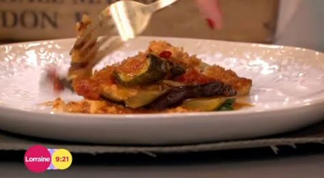 James Tanner mozzarella lasagna with summer vegetable recipe on Lorraine Mozzarella Lasagna, James Tanner, Summer Vegetable Recipes, Vegetable Recipe, Yellow Pepper, Summer Vegetable, Red Pepper, Red Peppers, Vegetable Recipes