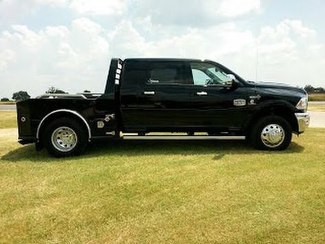 New Black 2015 Ram 3500 Laramie Longhorn Mega Cab 4x4 Western Hauler Fla... Ram Mega Cab, Dodge Mega Cab, Ram 3500 Dually, Cattle Trailers, Welding Beds, 6x6 Truck, Custom Truck Beds, Cummins Trucks, Custom Beds