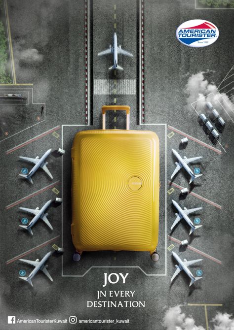 American Tourister Print Advert By FCB: Joy in Every Destination, 1 | Ads of the World™ Café Design, Travel Advertising, Travel Ads, 광고 디자인, Creative Advertising Design, Publicidad Creativa, Ppt Design, Graphic Design Ads, Design Room