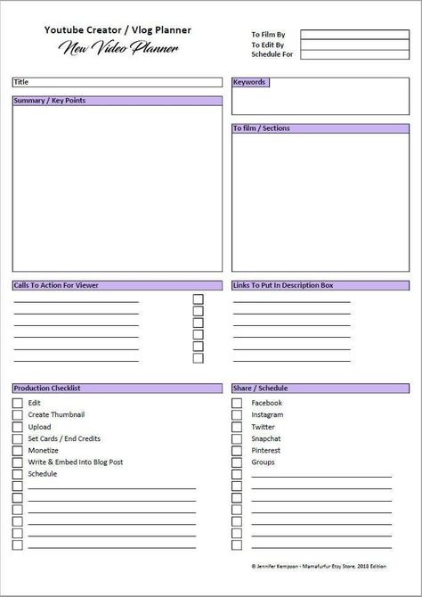 Vlog  Youtube Creator Content Planner, Printable planner, Vlog Organizer, Vlogging Planner, daily planner printable Digital Download only Planner Youtube, Youtube Creator, Free Planner Templates, Start Youtube Channel, Social Media Content Planner, Instagram Planner, Budget Planner Template, Marketing Planner, Youtube Channel Ideas
