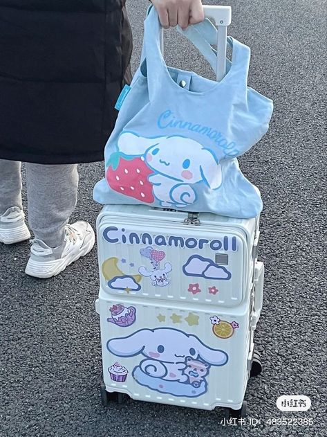 Hello Kitty Room Decor, Blue Suitcase, Cute Suitcases, Cute School Bags, Rabbit Soft Toy, Cute Luggage, Edc Bag, Hello Kitty Rooms, Best Friend Challenges