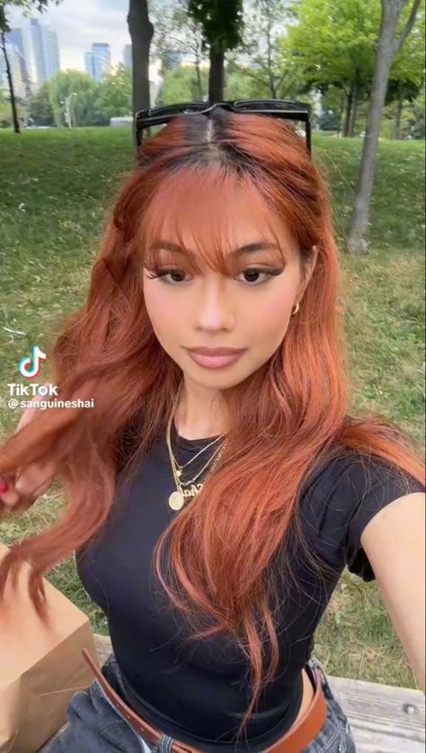 Hair Color Tiktok, Hair Color For Morena, Cheveux Oranges, Wine Hair, Red Hair Inspo, Ginger Hair Color, Dyed Hair Inspiration, Copper Hair Color, Pretty Hair Color