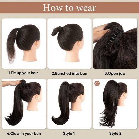 How To Put In A Fake Ponytail, How To Make Ponytail Extension, Ponytail Using Clip In Extensions, Ponytail Extension Clip In, Clip On Ponytail, Claw Clip Ponytail, Clip In Ponytail Extensions, Clip Ponytail, Blonde Ponytail