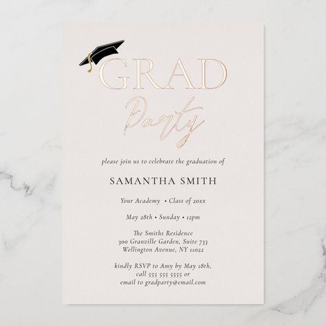 Beige Graduation Party, Graduation Invitation Ideas, Grad Congratulations, Graduation Party Invitation Card, Grad Dinner, Grad Picture Ideas, College Grad Party, Grad Pictures, Calligraphy Supplies