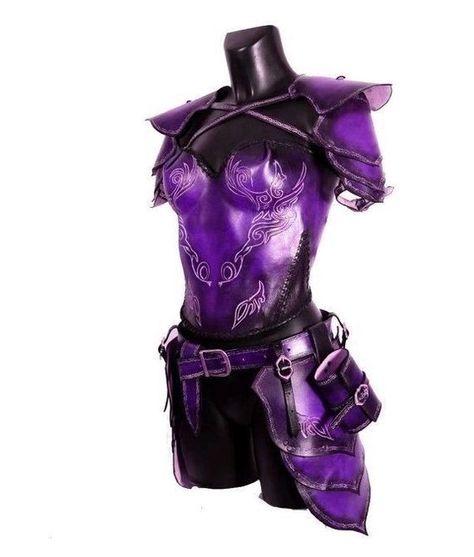 Purple Armor Female, Prince Outfit Design, Female Armor Dress, Battle Outfits Women, Fantasy Prince Outfit, Purple Armor, Animated Clothing, Fantasy Reference, Armor Inspiration