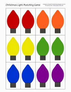 Printable Christmas Light Matching-children could sort and glue sequins onto the lights Light Bulb Printable, Diy Organizers, Islam Symbol, Restaurant Nyc, Quran Mp3, Organizers Storage, Quran Translation, Spring Craft, Diy Yarn