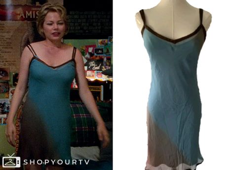 Dawson’s Creek: Season 2 Episode 3 Jen's Blue/Brown Gradient Slip Dress Dawson's Creek Fashion, Dawsons Creek Fashion, Dawson's Creek, Escape The Night, Dawsons Creek, 90 Day Fiance, Brooklyn Nine Nine, Eva Longoria, Brown Gradient