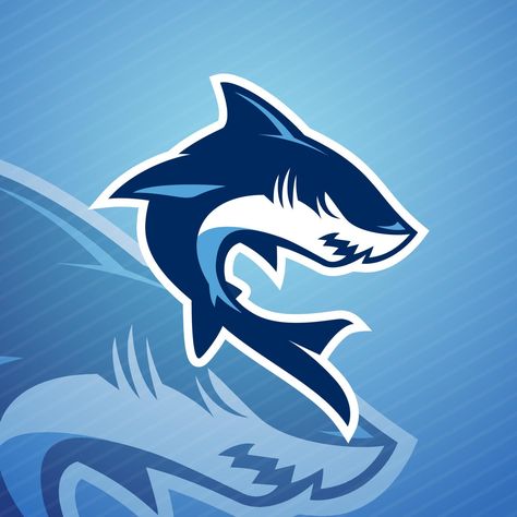 Blue shark sport mascot vector illustration Shark Illustration, Cool Sharks, Shark Logo, Blue Shark, Logo Design Art, Dragon Ball Art, Sports Design, Sports Logo, Vector Art