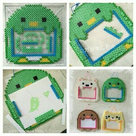 Perler Frame Pattern, Perler Creations, Melty Bead Patterns, Pearl Beads Pattern, Easy Perler Beads Ideas, 3d Perler Bead, Hama Beads Design, Perler Bead Templates, Perler Crafts