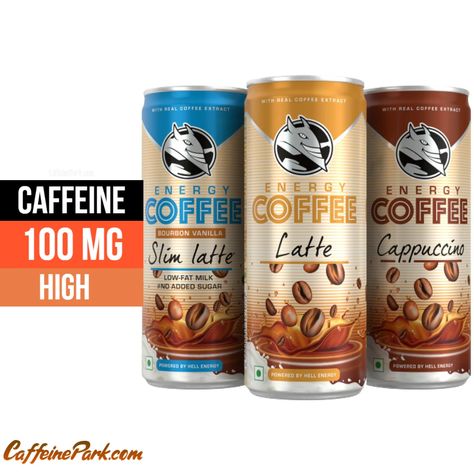 How much caffeine is in Hell Energy Coffee? Hell Energy, Caffeine Alternatives, Coffee Energy, Pasteurizing Milk, Caffeine Content, Real Coffee, Vanilla Latte, Ice Coffee, Pink Car