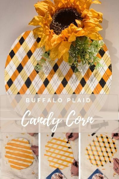 Buffalo Plaid Fall Decor, Elegant Fall Decor, Plaid Diy, Fall Candy, Paint Easy, Tin Can Crafts, Diy Crafts For Adults, Buffalo Check Plaid, Diy Fall Wreath